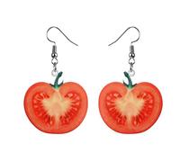 Juego de aretes brillantes con diseño de sandía extraña, divertidos aretes Kawaii, aretes divertidos para adolescentes, aretes de flores para mujeres, talla única, Acrílico, Sin piedra preciosa