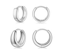 Juego de aretes de aro chapados en oro de 14 quilates, aretes de aro pequeños hipoalergénicos, delicados aretes de cartílago pequeños, aretes de puño gruesos para mujer, Metal, no conocido
