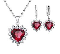 Juego de aretes de conejo de Pascua para mujer, plata de ley 925, colgante de cristal austriaco, aretes hipoalergénicos, juego de joyas de Pascua, talla única, Zinc, No es una piedra preciosa