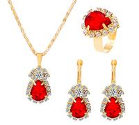 Juego de aretes de conejo de Pascua para mujer, plata de ley 925, colgante de cristal austriaco, aretes hipoalergénicos, juego de joyas de Pascua, talla única, Metal, No es una piedra preciosa