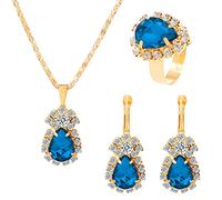 Juego de aretes de conejo de Pascua para mujer, plata de ley 925, colgante de cristal austriaco, aretes hipoalergénicos, juego de joyas de Pascua, talla única, Metal, No es una piedra preciosa