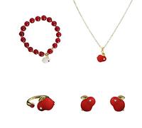 Juego de aretes de conejo de Pascua para mujer, plata de ley 925, colgante de cristal austriaco, aretes hipoalergénicos, juego de joyas de Pascua, talla única, Metal, No es una piedra preciosa