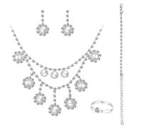 Juego de aretes de conejo de Pascua para mujer, plata de ley 925, colgante de cristal austriaco, aretes hipoalergénicos, juego de joyas de Pascua, talla única, Aleación de diamantes de imit, No es una