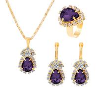 Juego de aretes de conejo de Pascua para mujer, plata de ley 925, colgante de cristal austriaco, aretes hipoalergénicos, juego de joyas de Pascua, talla única, Metal, No es una piedra preciosa