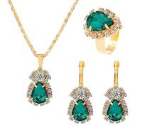 Juego de aretes de conejo de Pascua para mujer, plata de ley 925, colgante de cristal austriaco, aretes hipoalergénicos, juego de joyas de Pascua, talla única, Metal, No es una piedra preciosa