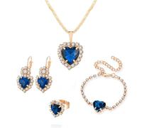 Juego de aretes de conejo de Pascua para mujer, plata de ley 925, colgante de cristal austriaco, aretes hipoalergénicos, juego de joyas de Pascua, talla única, Zinc, No es una piedra preciosa