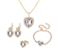 Juego de aretes de conejo de Pascua para mujer, plata de ley 925, colgante de cristal austriaco, aretes hipoalergénicos, juego de joyas de Pascua, talla única, Zinc, No es una piedra preciosa