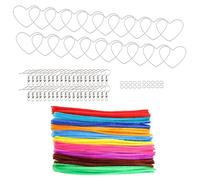 Juego de aretes de corazón hechos a mano con ganchos de conexión y felpa trenzada, hechos a mano para otoño e invierno, anillos únicos dulces y geniales