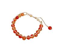 Juego de aretes de doble lóbulo de doble lóbulo con diseño de mariposa y piedra natural, pulsera personalizada con cuentas de temperamento, versátil y ligera, talla única, Cristal artificial, No es
