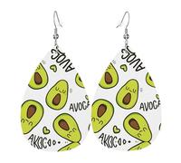 Juego de aretes de lágrima con diseño de peras de dibujos animados, aretes de cuero de moda para mujer, regalo de joyería de fiesta de cumpleaños