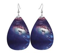 Juego de aretes de lágrima de cuero de moda con diseño abstracto de universo, ligeros, bohemios, regalo de joyería para mujeres y niñas