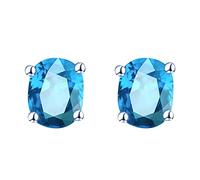 Juego de aretes de tuerca de plata para mujer, regalos de San Valentín para ella, plata de ley para la escuela, aretes de espalda plana transparentes, pequeños aretes de plata para mujer, regalos de