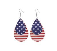 Juego de aretes para mujeres y niñas, 4 de julio, bombillas LED iluminadas, aretes colgantes con luces LED de EE. UU., centelleantes para mujer, fiestas, veteranos, accesorios para el Día de los