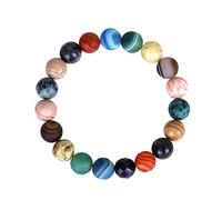 Juego de aretes y collar de perlas, 1 paquete de pulsera de sistema de 7 chakras, pulseras de piedra natural para mujeres y hombres, cuentas de yoga para estrés, pulsera elástica, relojes de natación