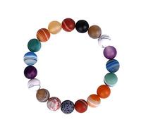 Juego de aretes y collar de perlas, 1 paquete de pulsera de sistema de 7 chakras, pulseras de piedra natural para mujeres y hombres, cuentas de yoga para estrés, pulsera elástica, relojes de natación