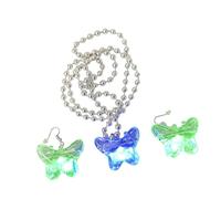 Juego de aretes y collar LED recargables por USB, iluminados a la moda para clubes, regalos para fiestas de discoteca, accesorios de baile