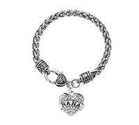 Juego de aretes y collar, pulsera con corazón para profesor, amigos, mamá, cumpleaños, madre, familia, abuela, pulseras Bl5558-58l, talla única, Metal, No es una piedra preciosa