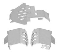 Juego de armaduras de chasis RC, placa deslizante de protección de chasis de acero inoxidable para Traxxas 82056-4 RC Car Upgrade Part (plateado)