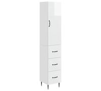 Juego de Armarios 2 uds. 33 x 34,5 x 90 cm Madera de Ingeniería | Mueble de madera para hogar, compartimentos abiertos y cerrados, estilo moderno, fácil de limpiar
