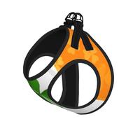 Juego de arnés ajustable con estampado de bandera irlandesa para gatos y perros, chaleco de malla suave y transpirable con diseño reflectante, correa a prueba de fugas para mascotas pequeñas para