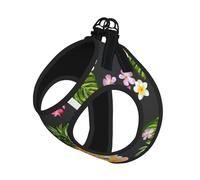 Juego de arnés ajustable con estampado hawaiano de piña tropical para gatos y perros, chaleco de malla suave y transpirable con diseño reflectante, correa a prueba de fugas para mascotas pequeñas