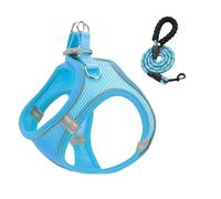 Juego de arnés de cables y correas para perros, chaleco reflectante, no estrangulable, chaleco gatito para entrenamiento de senderismo veterinario, viajes de campamento al aire libre, juego con cuello