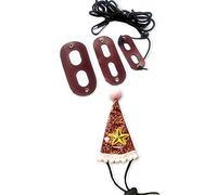 Juego de arnés de dragón barbudo de 3 piezas con sombrero de cumpleaños para reptiles pequeños animales de compañía para vacaciones, disfraz de vacaciones, arnés y sombrero