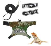 Juego de arnés de dragón barbudo y lino: cuerda de soldadura ajustable para escapar al aire libre al aire libre al aire libre, reptiles de lino, accesorios de disfraz para lagartos barbudos pequeños