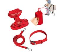 Juego de arnés para perros de tamaño pequeño, arnés sin tirones para perros medianos, chaleco con correa, collar de seguridad, ajustable con soporte para de excrementos