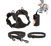 Juego de arnés para perros pequeños | Juego de arnés para mascotas Step in No Pull para perros y cachorros con soporte para bolsas de caca