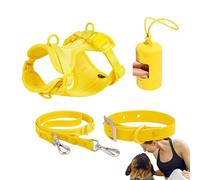Juego de arnés para perros pequeños, juego de correas | Collar ajustable para perros - Juego de correa "Step in No Pull" arnés para mascotas para perros y cachorros con soporte para bolsas de caca