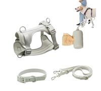 Juego de arnés para perros pequeños, juego de correas para perros - Collar ajustable - Juego de correas "Step in No Pull" arnés para mascotas para perros y cachorros con soporte para bolsas de caca