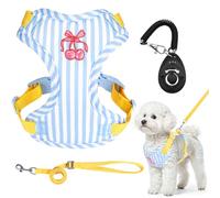 Juego de arnés y correa ajustable para perro, arnés de malla suave para cachorros, con clicker de entrenamiento, ligero, transpirable, seguro y cómodo, para perros pequeños