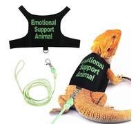 Juego de arnés y correa de dragón barbudo, arnés de entrenamiento autoadhesivo ajustable a prueba de escape con correa de nailon de 4 pies para caminar al aire libre e interior