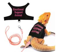 Juego de arnés y correa de dragón barbudo, arnés de entrenamiento autoadhesivo ajustable a prueba de escape con correa de nailon de 4 pies para caminar al aire libre e interior