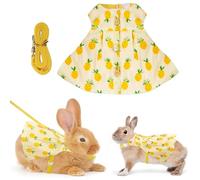 Juego de arnés y correa de falda de conejo para caminar al aire libre, cuerda de control a prueba de escapes, ropa de conejo transpirable para mascotas pequeñas, cerdo guayana, hurón, gatito, cachorro