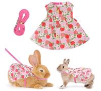 Juego de arnés y correa de falda de conejo para caminar al aire libre, cuerda de control a prueba de escapes, ropa de conejo transpirable para mascotas pequeñas, cerdo guayana, hurón, gatito cachorro