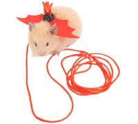 Juego de arnés y correa para animales pequeños para hámsters, lagartos, dragones barbudos, seguro, ajustable y cómodo (rojo)