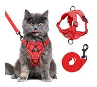 Juego de arnés y correa para gatos a prueba de escape para todo tipo de gatos, chaleco de malla suave reflectante ajustable con 4 hebillas, arnés transpirable para caminar para gatitos a gatos, XL