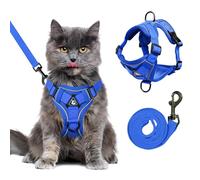Juego de arnés y correa para gatos a prueba de escape para todo tipo de gatos, chaleco de malla suave reflectante ajustable con 4 hebillas, arnés transpirable para caminar para gatitos a gatos XL
