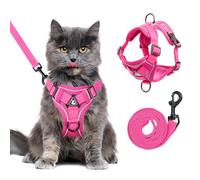 Juego de arnés y correa para gatos a prueba de escape para todo tipo de gatos, chaleco de malla suave reflectante ajustable con 4 hebillas, arnés transpirable para caminar para gatitos a gatos XL