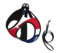 Juego de arnés y correa para perro con estampado de bandera de Costa Rica, arnés reflectante ajustable para perros pequeños y gatos
