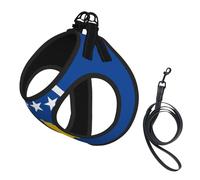 Juego de arnés y correa para perro con estampado de bandera de Kosovo, arnés reflectante ajustable para perros pequeños y gatos