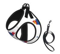 Juego de arnés y correa para perro con estampado de mapa de la bandera de Mongolia, chaleco reflectante ajustable para cachorros pequeños, medianos y grandes y gatos