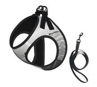 Juego de arnés y correa para perro con estampado de piedras Zen grises, chaleco reflectante ajustable para cachorros para perros pequeños, medianos y grandes y gatos