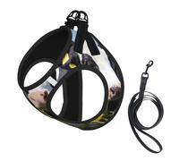 Juego de arnés y correa para perro con estampado de vacas blancas y negras, chaleco reflectante ajustable para cachorros pequeños, medianos y grandes y gatos