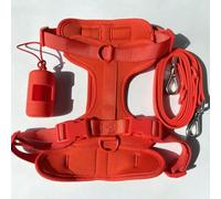 Juego de arnés y Correa para Perro, Correa Impermeable fácil de Limpiar, Chaleco Ajustable para Perro, arnés con Soporte para Bolsa para popó de Perro pequeño, yo
