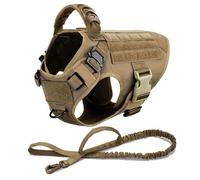 Juego de arnés y correa para perros grandes, chaleco de entrenamiento de pastor alemán para perros medianos (marrón, XL)