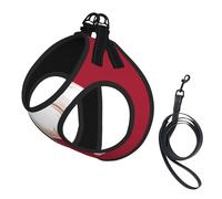 Juego de arnés y correa para perros pequeños y gatos con bandera de soberanía siamesa, chaleco ajustable sin tirones, arnés de malla suave transpirable para perros pequeños y medianos para pasear al