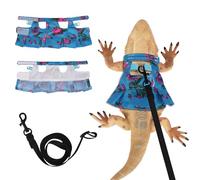 Juego de arnés y falda de correa de dragón barbudo ajustable, correa de lagarto para reptiles, vestidos de cuerda, kit de iniciación, accesorios para animales pequeños, entrenamiento de caminata al